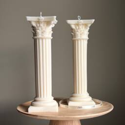 Large Greek Column Candle Handmade Soy Wax Pillar, Home Decor Gift - thumbnail 1