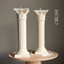 Large Greek Column Candle Handmade Soy Wax Pillar, Home Decor Gift - thumbnail 2