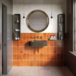 35 Colors - Concrete Wall-Mounted Sink Geni Vessel Basin - Compact Powder-Room & Bathroom Vanity - thumbnail 2