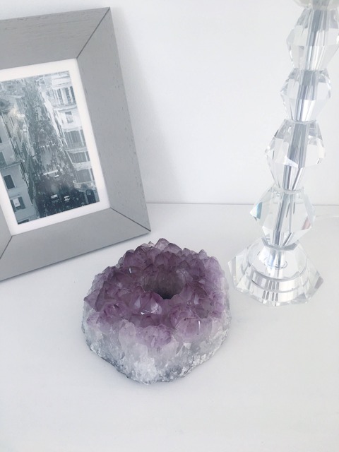 Amethyst Candle Holder. T-Light Chic Boho Decor - image 1