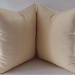 Set Of 2 Straw Yellow Cotton Canvas Throw Pillow Covers - thumbnail 2