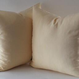 Set Of 2 Straw Yellow Cotton Canvas Throw Pillow Covers - thumbnail 4