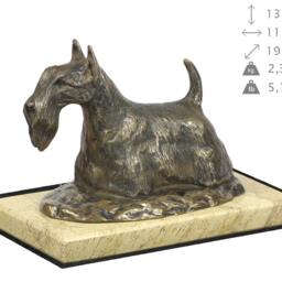 Scottish Terrier , Dog Sand Marble Base Statue, Limited Edition, Artdog. Made Of Cold Cast Bronze. Perfect Gift. Limited Edition - thumbnail 4