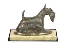 Scottish Terrier , Dog Sand Marble Base Statue, Limited Edition, Artdog. Made Of Cold Cast Bronze. Perfect Gift. Limited Edition