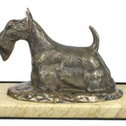 Scottish Terrier , Dog Sand Marble Base Statue, Limited Edition, Artdog. Made Of Cold Cast Bronze. Perfect Gift. Limited Edition - thumbnail 2