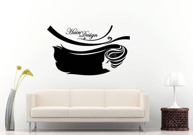 Hair Design Style Beauty Salon Shop Woman Fashion Wall Sticker Decal Vinyl Mural Decor Art L2287 - image 1