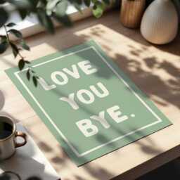 Love You Bye Art Print Green Family Home Wall Decor - thumbnail 3
