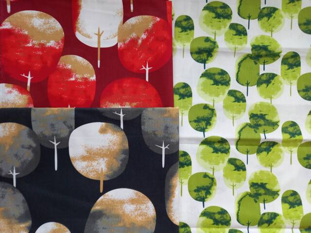 Curtain Panel White Green Trees Modern House Decor Scandinavian Design Cafe Curtain Kitchen Valance , Table Linen Great Gift - image 1