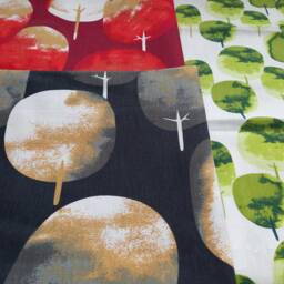 Curtain Panel White Green Trees Modern House Decor Scandinavian Design Cafe Curtain Kitchen Valance , Table Linen Great Gift - thumbnail 3