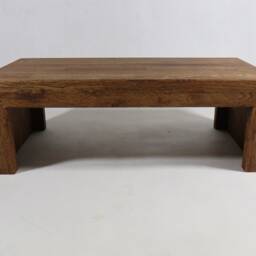 Bench Wooden Bench Made Of Solid Oak Wood Rustic Footstool Footrest Stand Yoga Meditation - thumbnail 3