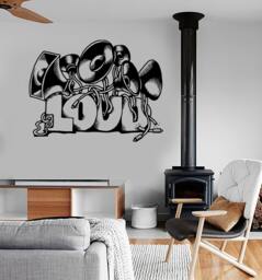 Wall Vinyl Music Set Of Loud Speakers Guaranteed Quality Decal 1688Dz - thumbnail 1