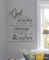 Serenity Prayer-#1- Vinyl Wall Decal - Home Decor Words For Your Wall- Quotes - thumbnail 1