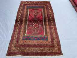 3x5 Afghan Antique Rug - Handmade Wool Carpet Turkmen Tribal Geometric Design For Home & Office Boho Gift - thumbnail 1