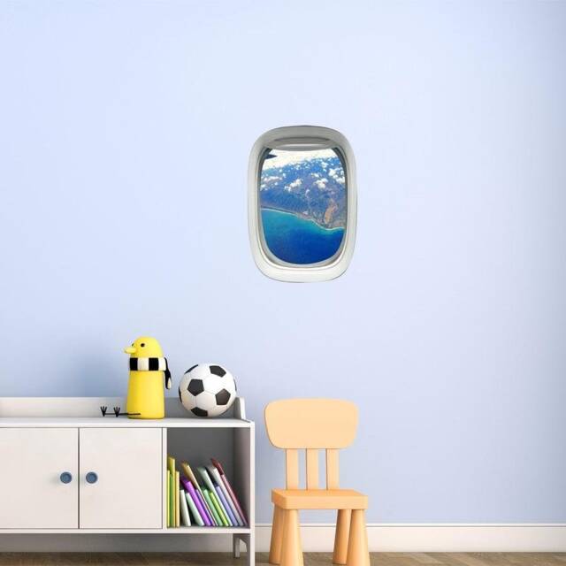 Airplane 3D Window View Vinyl Decal Beach Mountains Wall Art - Vwaq Pw30 - image 1