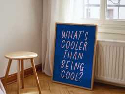 What's Cooler Than Being Cool Electric Blue Print - Fun Lyric Print, & Pink Art, Playroom To Be Wall Art - thumbnail 1