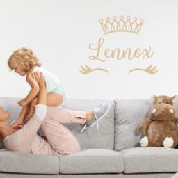 40% Off Unicorn Nursery Wall Decal Girls Name Sticker Princess Crown Decals For Girl Bedroom Kids Room Eyelashes Tiara Decor - thumbnail 2