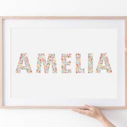 Personalized Floral New Baby Girl Print Nursery Decor - thumbnail 3