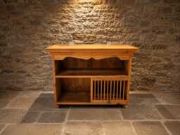 Edwardian Solid Pine Music Cabinet - Antique Record Storage Cupboard Circa 1900-1920 - thumbnail 1