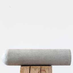 Handmade Concrete Cylinder Pendant Light With Marble Sphere - thumbnail 2