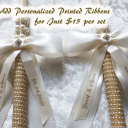 Greek Orthodox Lambades - White Wedding Candles Baptism Candles Lambathes 18 Or 24 Inch - thumbnail 3