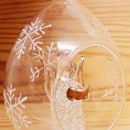Angel Singer Golden Book Christmas Glass Snowflakes Bauble 9 cm 3.5 - thumbnail 3