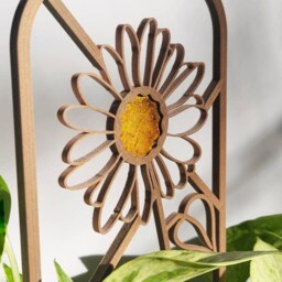 Daisy Trellis For Houseplants, Plant Support, 3D Printed, Unique Alcohol Ink Center - thumbnail 2