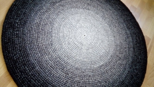Handmade Round Wool Rug, Modern Crochet Area Rug - image 1