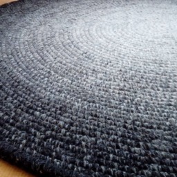 Handmade Round Wool Rug, Modern Crochet Area Rug - thumbnail 3