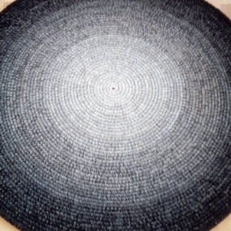 Handmade Round Wool Rug, Modern Crochet Area Rug - thumbnail 2