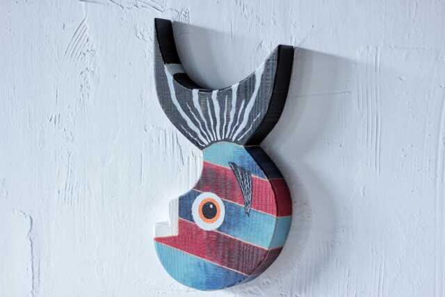 Wooden Fish Wall Art - Coastal Decor Beach House Decoration Nautical Wood Sculpture Handmade Rustic Hangingwood - image 1