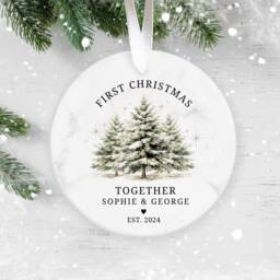 Personalised First Christmas Together Ornament, 1st Together, Ceramic Decoration, New Couple Gift, Keepsake Bauble