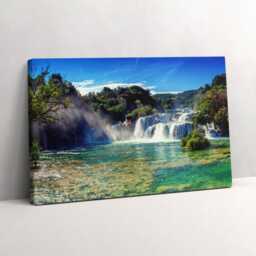 Landscape Of Forests & A Waterfall Canvas, Picture Wall Hanging, Green Decor, Canvas Print - thumbnail 2
