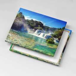 Landscape Of Forests & A Waterfall Canvas, Picture Wall Hanging, Green Decor, Canvas Print - thumbnail 3