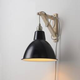 Silver Nickel 1-Light Pendant - Robust Brass Socket For Hanging Lamp Shade Hardwired & Plug-In Options - thumbnail 3