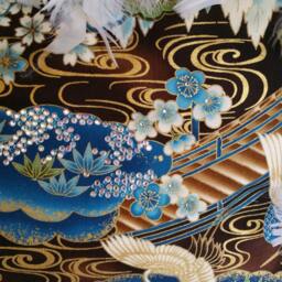 Feathered Blue Brown Throw Pillow Cranes Rhinestones Gold Fancy Decorative Accent Add A Splash Of Color - thumbnail 2