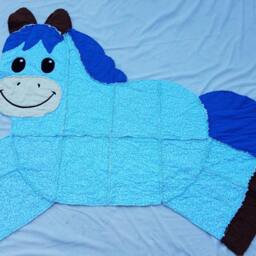 Handmade Horse Quilt Cozy Flannel Baby Blanket - thumbnail 2