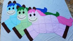 Handmade Horse Quilt Cozy Flannel Baby Blanket