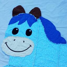 Handmade Horse Quilt Cozy Flannel Baby Blanket - thumbnail 3