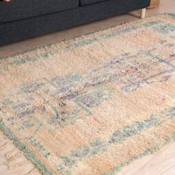 Vintage Moroccan Rug, Authentic Pink Boujaad 6x9 Ft - thumbnail 3