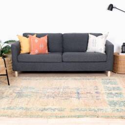 Vintage Moroccan Rug, Authentic Pink Boujaad 6x9 Ft - thumbnail 2