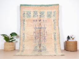 Vintage Moroccan Rug, Authentic Pink Boujaad 6x9 Ft