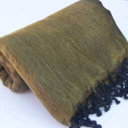 Handwoven Yak Wool Blanket Large Travel Shawl, Meditation Wrap - thumbnail 4