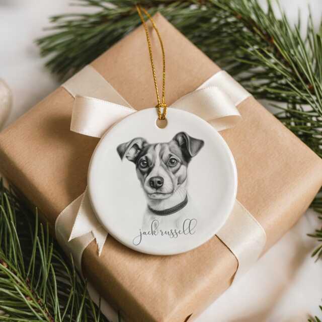 Personalised Jack Russell Dog Christmas Bauble, Breed Ceramic Lovers Gift - image 1