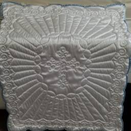 Silky Blanket, Satin Blessing Baptism Quilt, White Gift - thumbnail 3