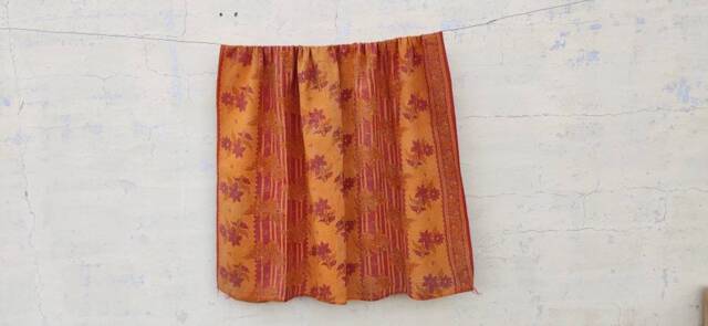Vintage Kantha Quilt Hand-stitched Indian Throw Blanket - image 1