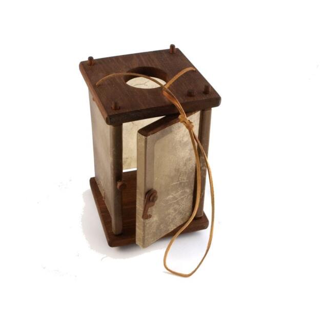 Wooden Medieval Lantern, Door Opening , Chestnut, Viking Lamp, Larp, Sca, Candle, Historical Re-Enactment - image 1
