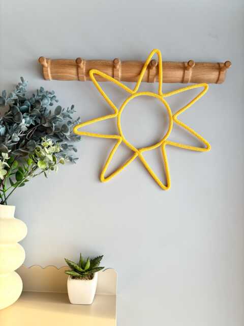 Sun-Shaped Rope Sign - Handmade Wire Wall Art For Baby Nursery & Kids Room