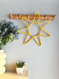 Sun-Shaped Rope Sign - Handmade Wire Wall Art For Baby Nursery & Kids Room - thumbnail 1