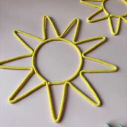 Sun-Shaped Rope Sign - Handmade Wire Wall Art For Baby Nursery & Kids Room - thumbnail 2