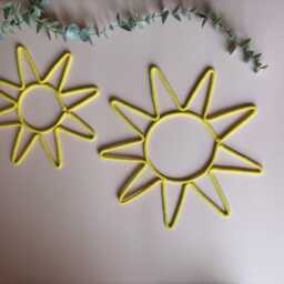 Sun-Shaped Rope Sign - Handmade Wire Wall Art For Baby Nursery & Kids Room - thumbnail 3